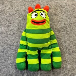 Yo Gabba Gabba Brobee Plush 25" Stuffed Animal Green Stripe Cuddle Pillow 2011